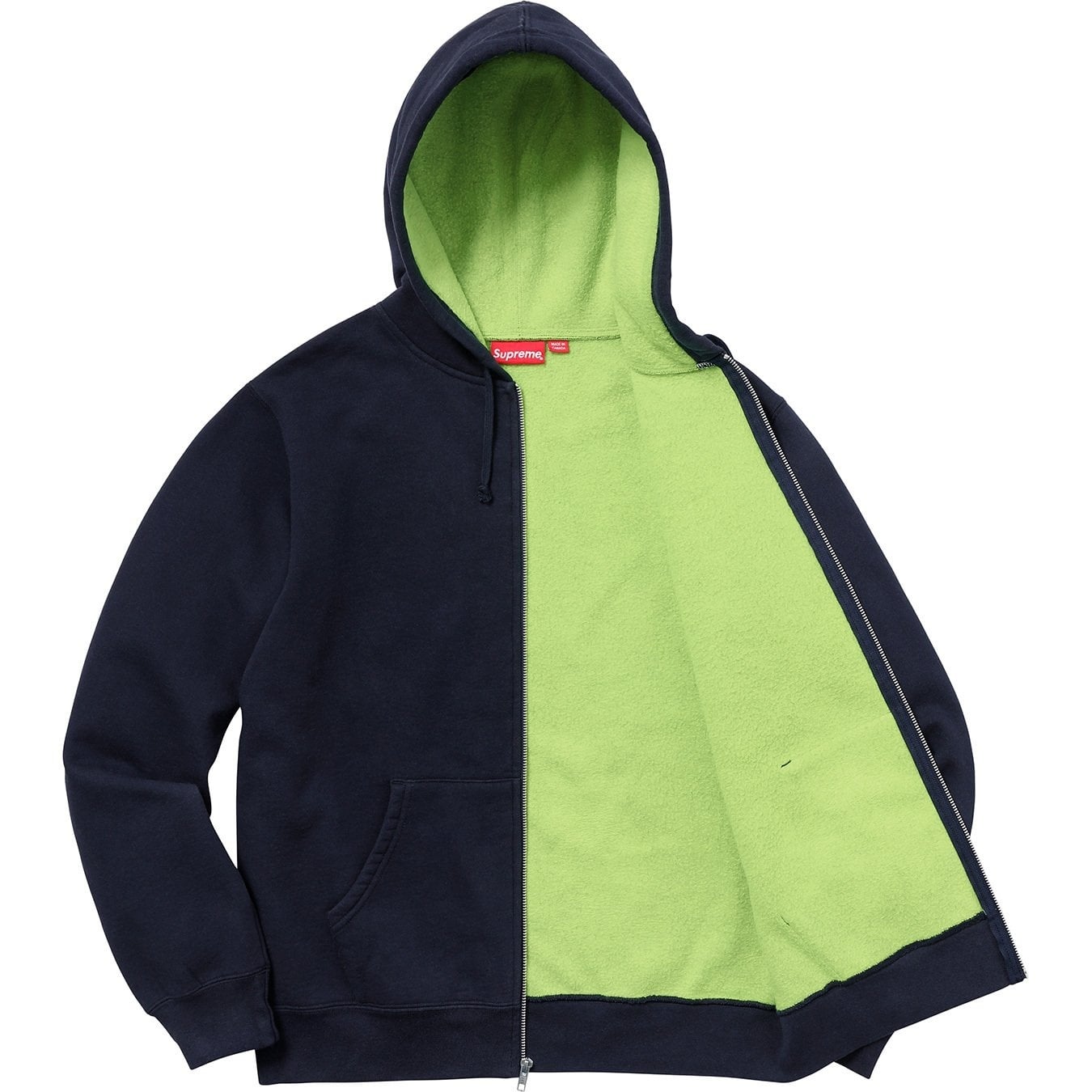 Contrast Zip Up Hooded Sweatshirt view 9